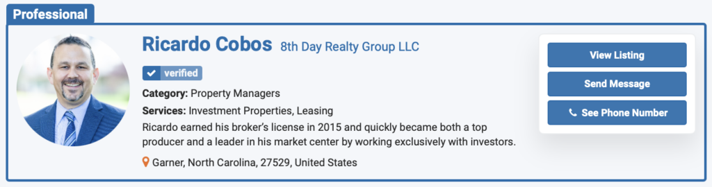 Results in our real estate directory for the property management company 8th Day Realty Group